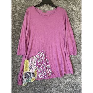 Chalet Et Ceci Greta Tunic Top Women XL Boho Lagenlook Swing Asymmetrical